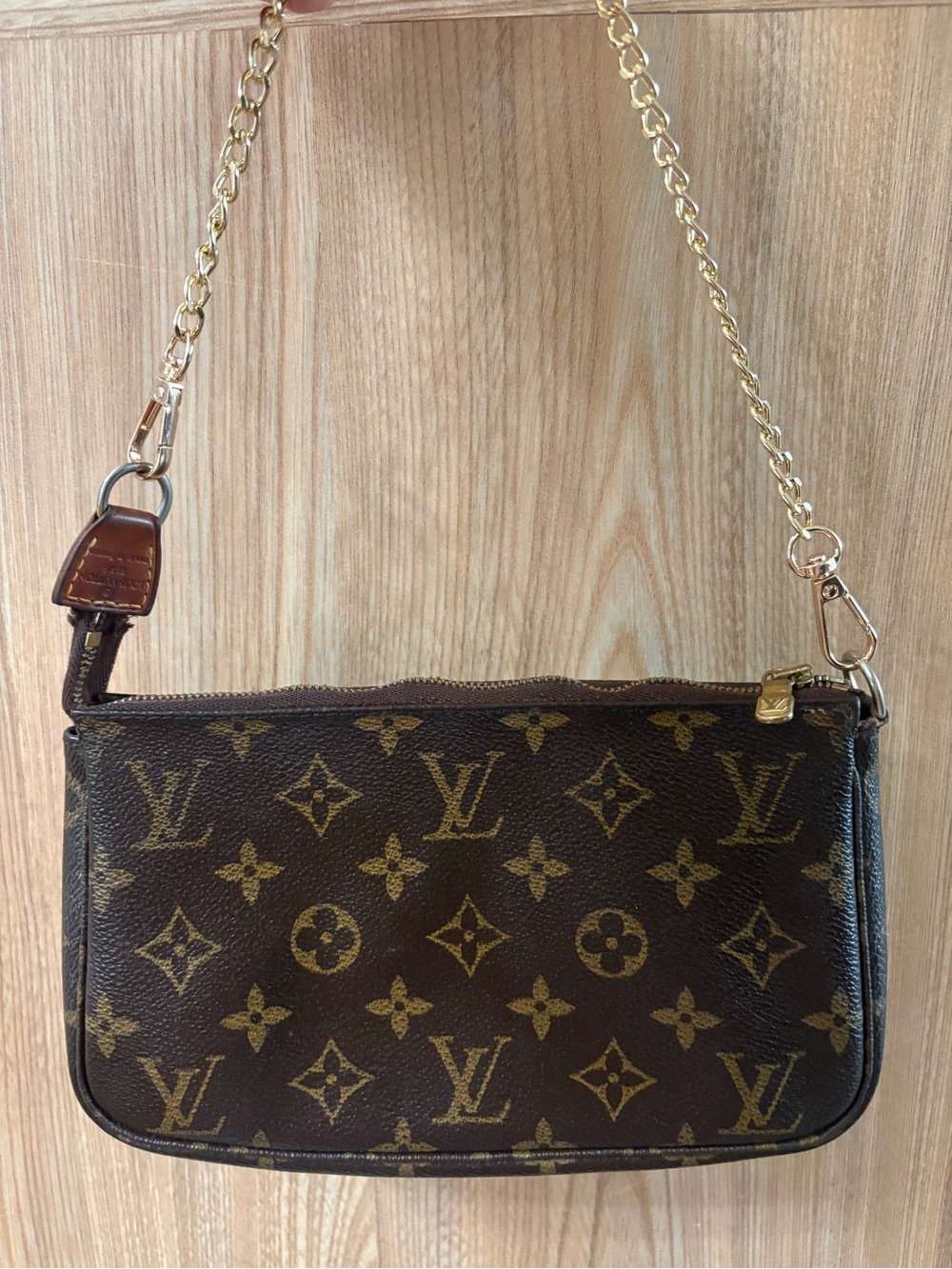 Auth Louis Vuitton LV Accessories Pouch Pochette Accessoires Brown Monogram